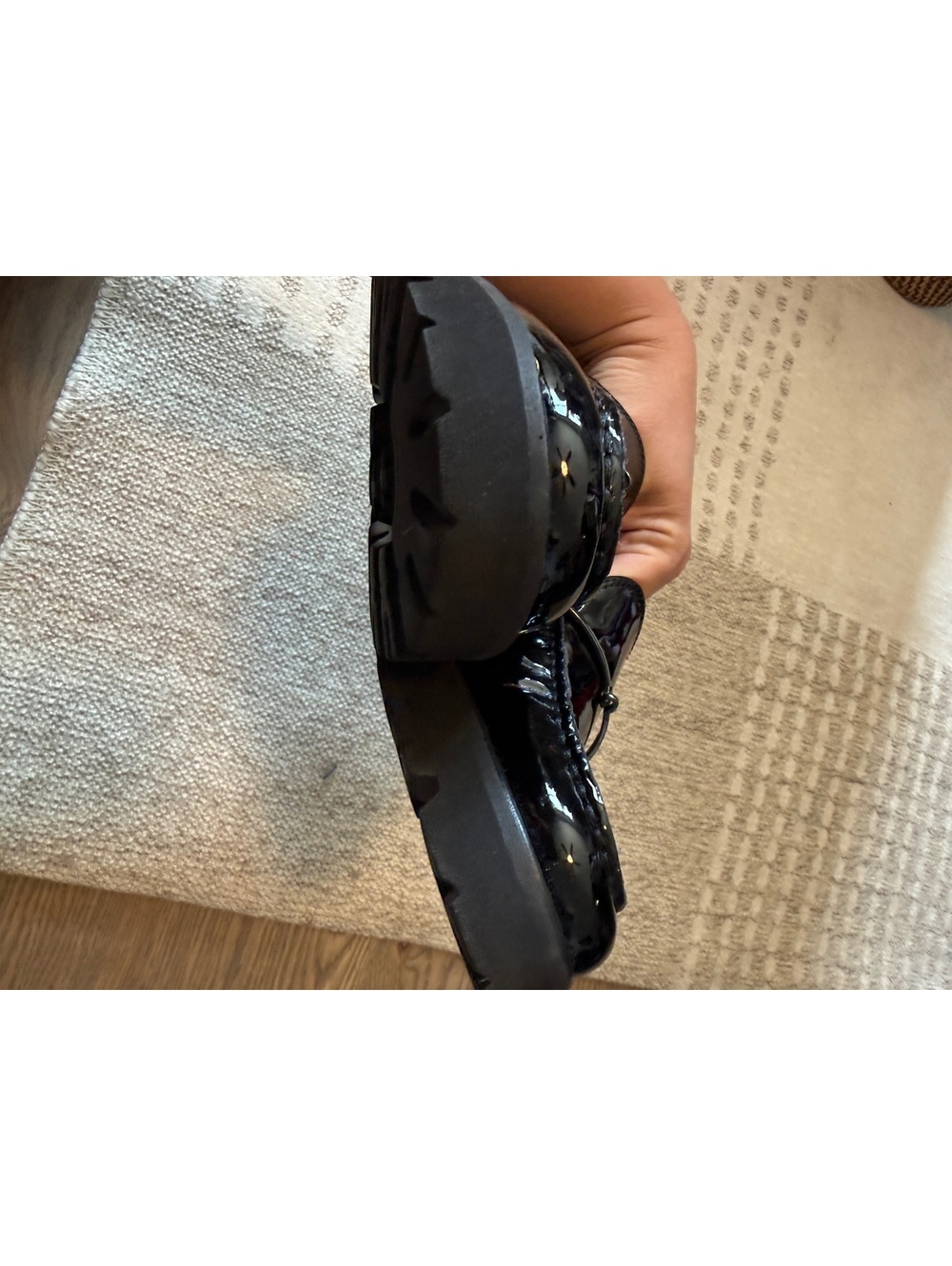 Franco Sarto Women's Black Patent Leather Loafers Size 8W - Picture 9 of 10